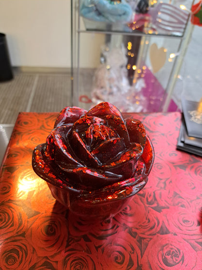 Boite à bijoux en forme de rose